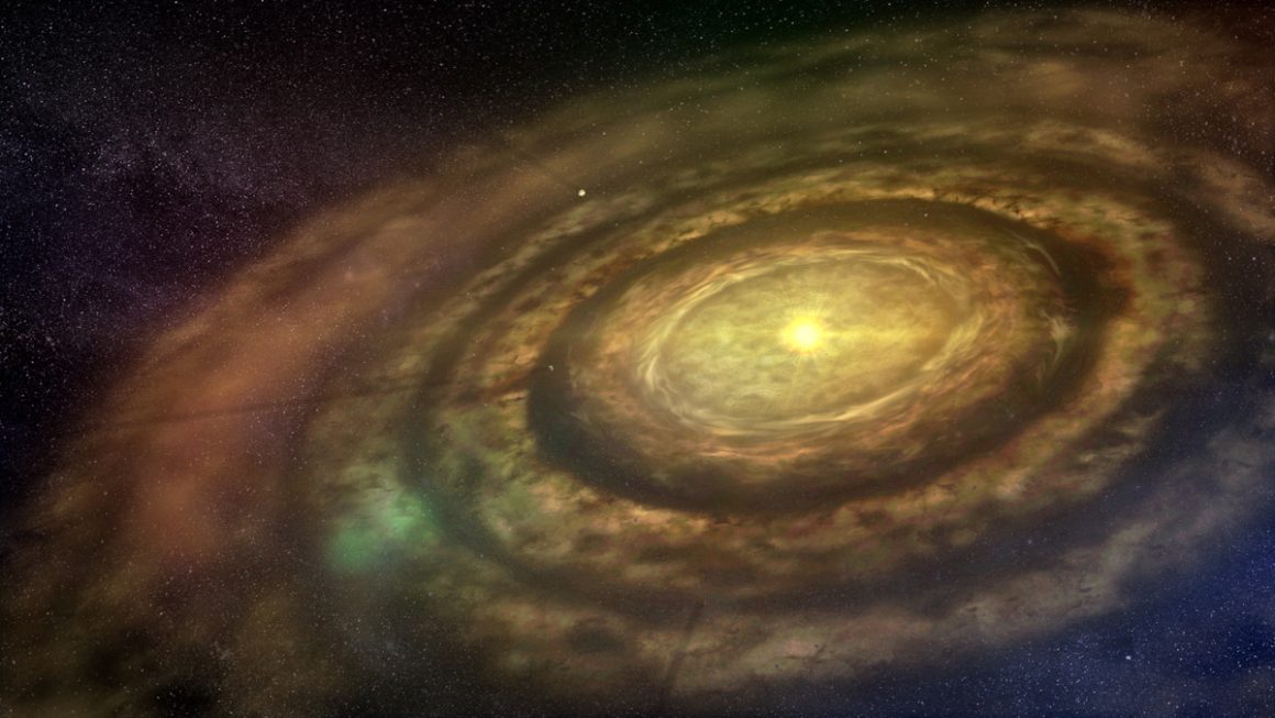 Dwarf star is surrounded by massive ‘double ring’ that hints at a Saturn-size exoplanet
