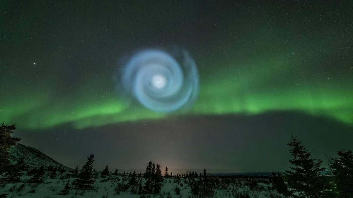 SpaceX Rocket Caused A Stunning Spiral Light Over the Aurora Borealis