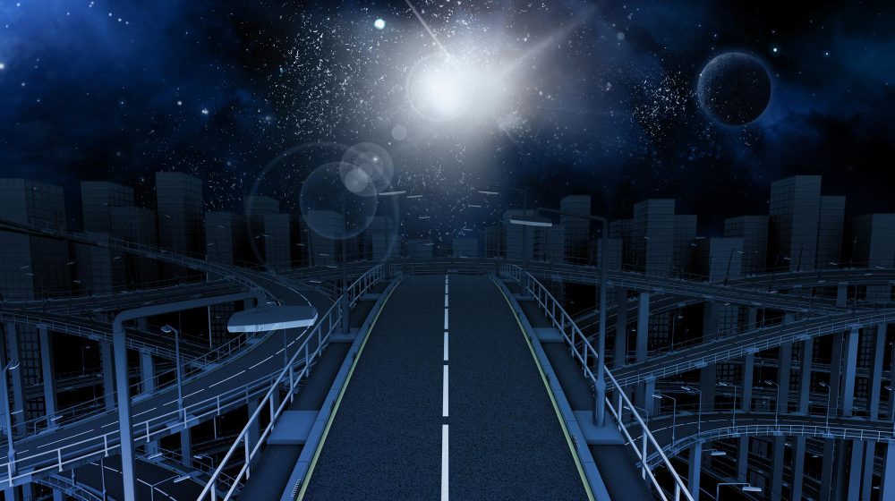 3d-render-futuristic-freeway-city-with-space-sky Superconductor Superhighways: Moving Energy, People and Cargo at 400 Miles per Hour