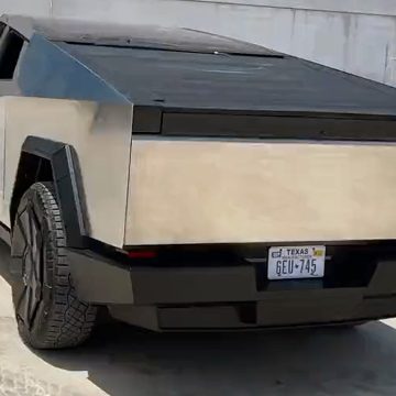 Cybertruck spotted with new aerodynamic wheel covers as production version with Texas plates gets filmed