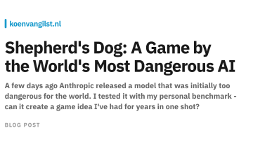 Shepherd’s Dog: A Game by the Most Dangerous AI Model