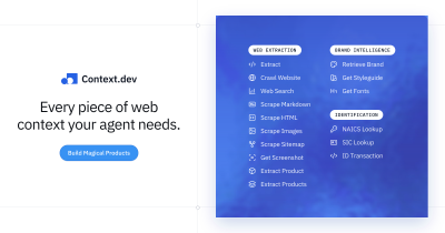 launch-hn-context-dev-yc-s26-api-to-get-structured.jpg Launch HN: Context.dev (YC S26) – API to get structured